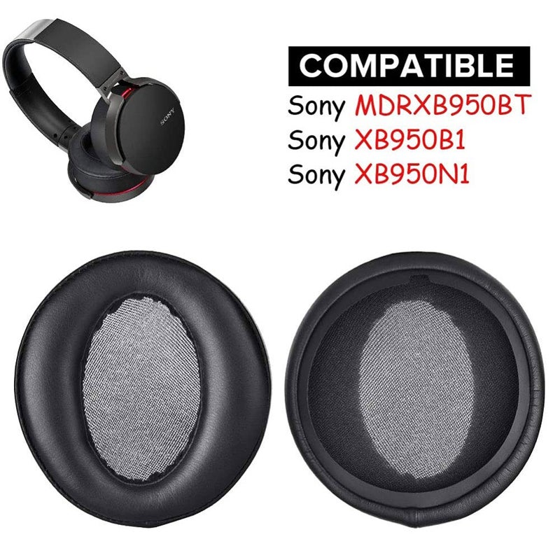 Actpe Earpads for Sony MDR-XB950BT Replacement Ear Cushion Pads with Protein Leather and Memory Foam for Sony MDR-XB950BT XB950B1 XB950N1 On Ear Headphones ONLY, Black - Image 2